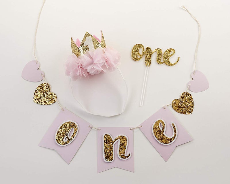 Kate Aspen, Gold Glitter 1st Birthday DÃ©cor Kit, Baby Birthday Set, Banner - Image 3